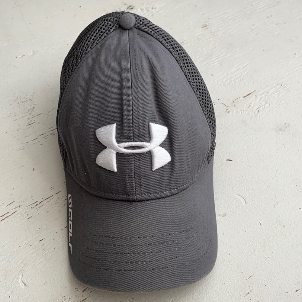 Under Armour Gray Mesh Baseball Cap Logo Hat